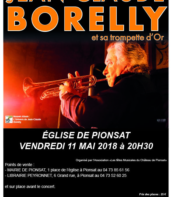 Vendredi 11 Mai : Concert du trompettiste Jean-Claude BORELLY