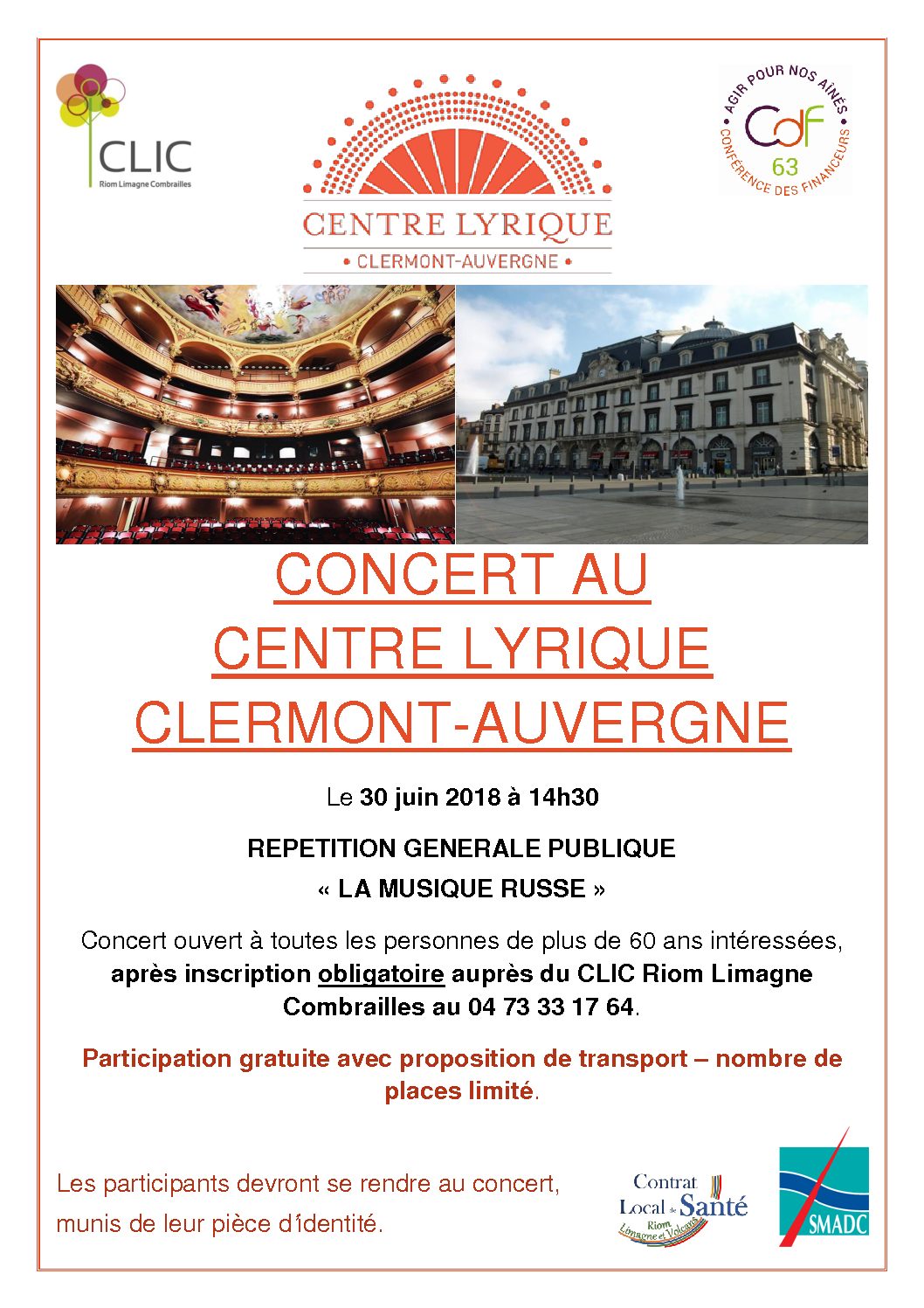 Concert gratuit à l’opéra de Clermont-Ferrand