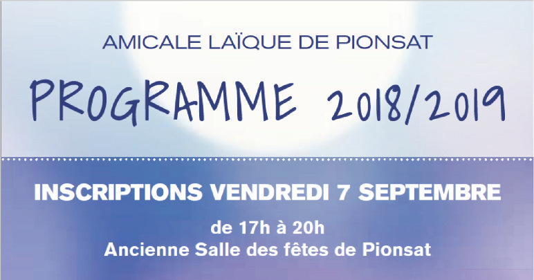 Programme 2018/2019 des activités proposées par l’Amicale Laïque de Pionsat