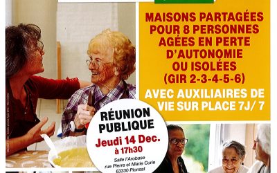 Réunion publique à Pionsat “colocation Ages & Vie”