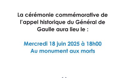 CEREMONIE COMMEMORATIVE DU 18 JUIN