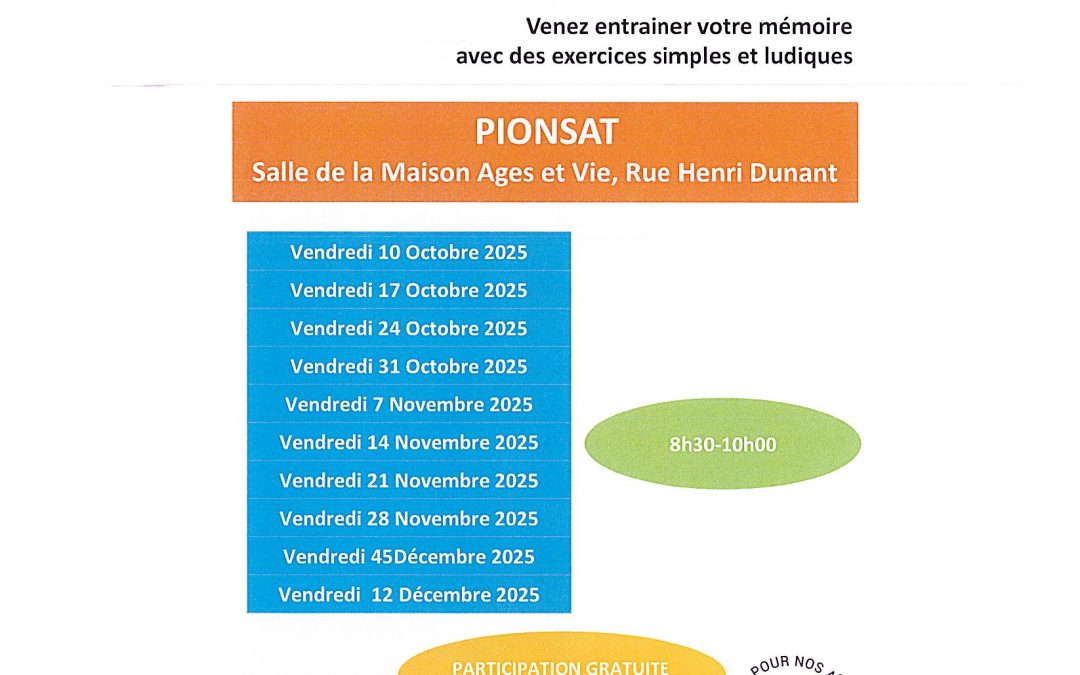 Atelier mémoire à Pionsat