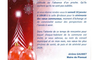 FETES DE FIN D’ANNEE