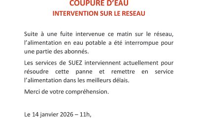 COUPURE D’EAU