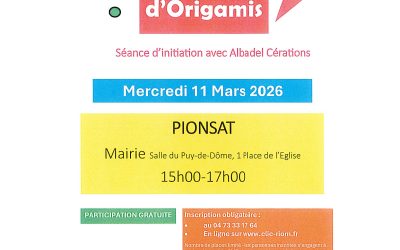 Atelier fabrication d’origamis