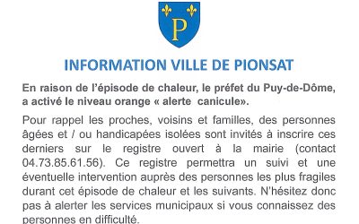 Alerte canicule niveau orange