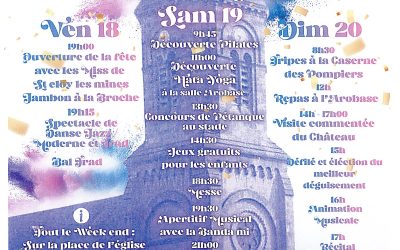 Fête patronale les 18, 19 et 20 septembre