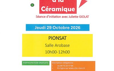 ATELIER CLIC : initiation à la céramique