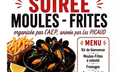 Soirée moules frites avec l’AEP le samedi 24 octobre 2026