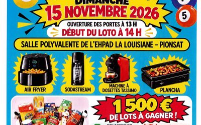 Loto du Club des Loisirs le dimanche 15 novembre
